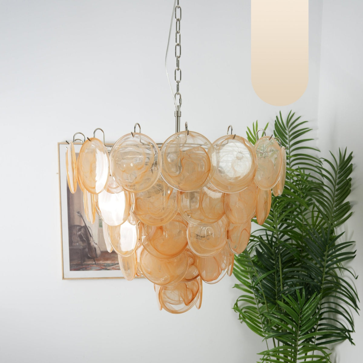 Orange Murano Disc Chandelier - view 13