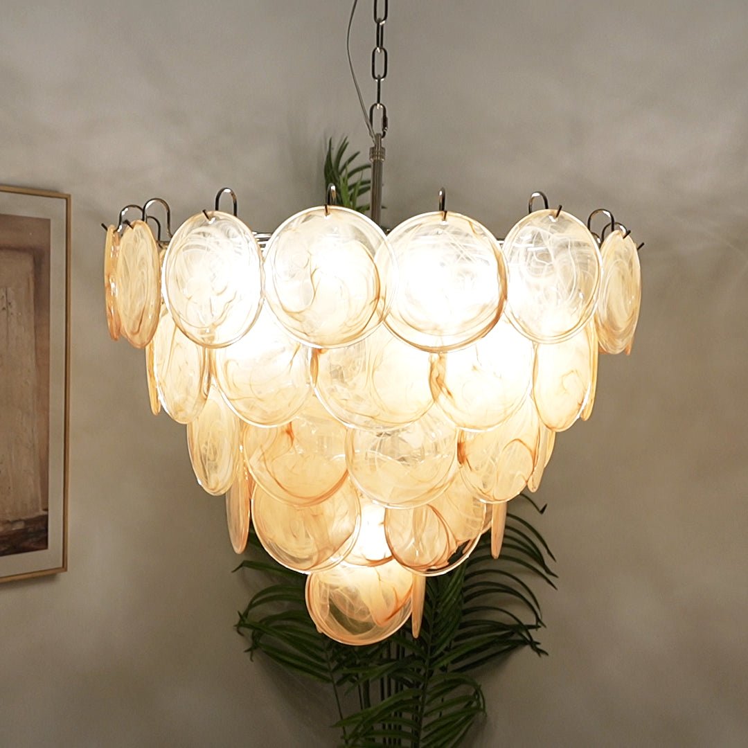 Orange Murano Disc Chandelier - view 3