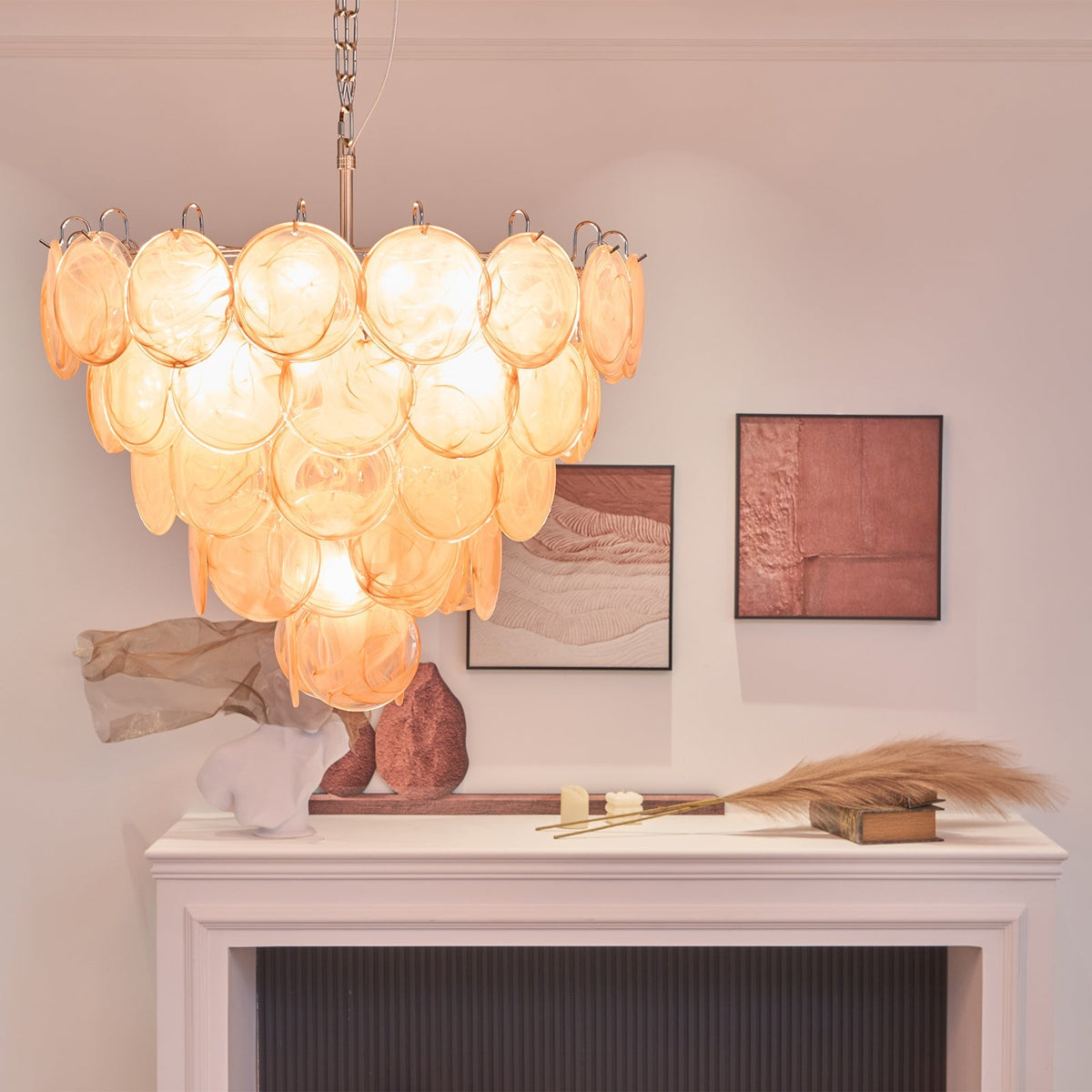 Orange Murano Disc Chandelier - view 21