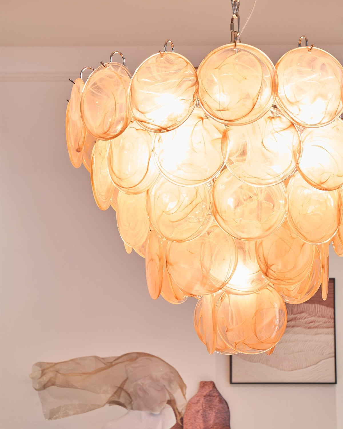 Orange Murano Disc Chandelier - view 22