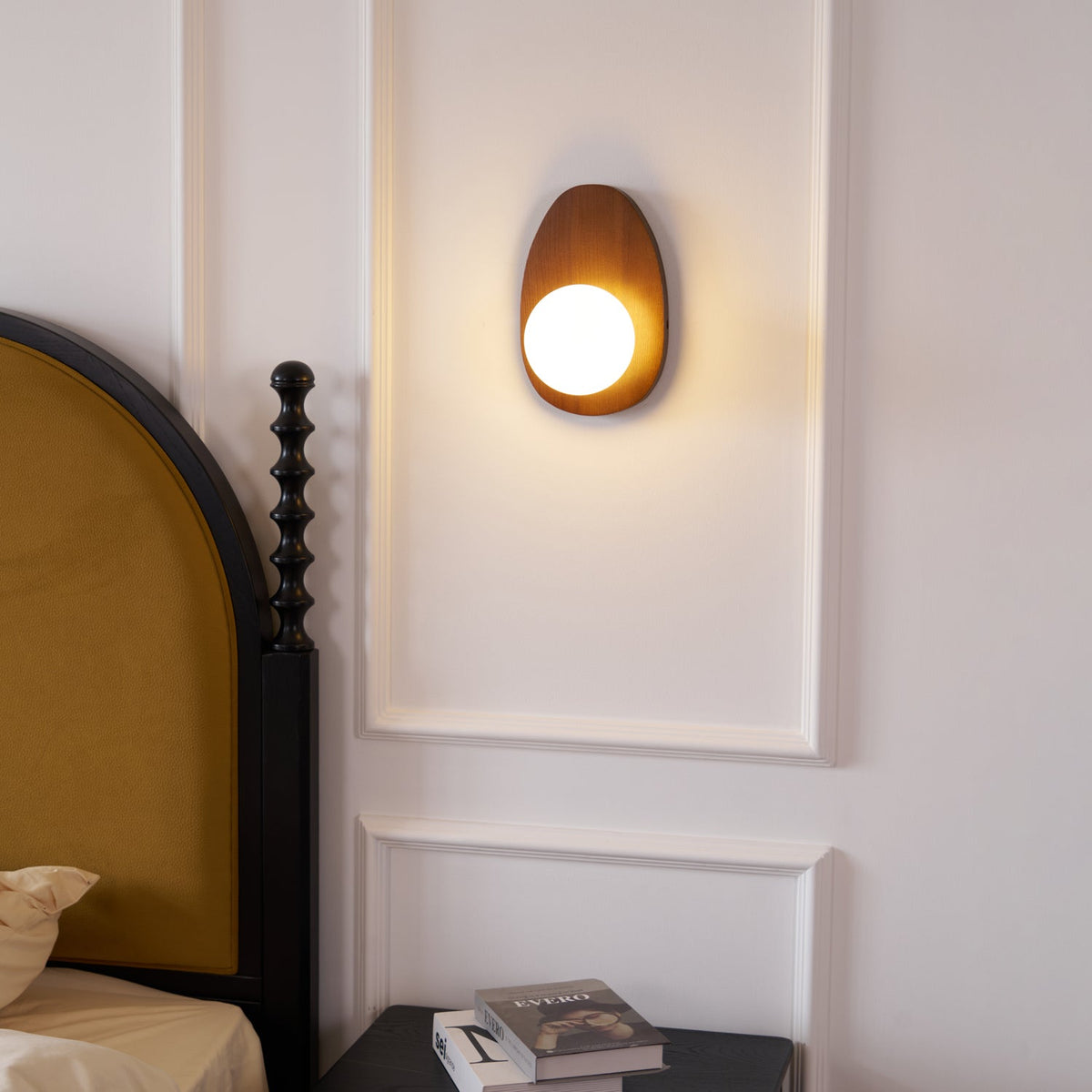 Orba Walnut Plug-in Wall Lamp