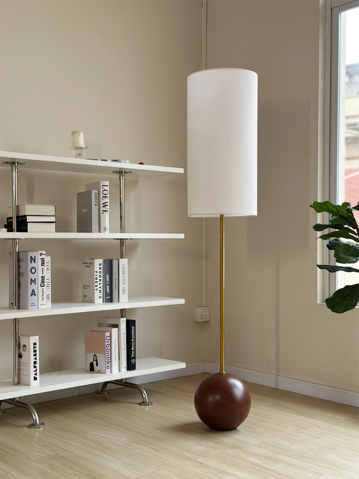 Orbis Wooden Sphere Floor Lamp - view 6
