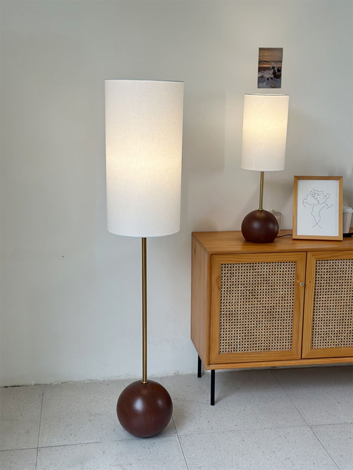 Orbis Wooden Sphere Floor Lamp - view 7