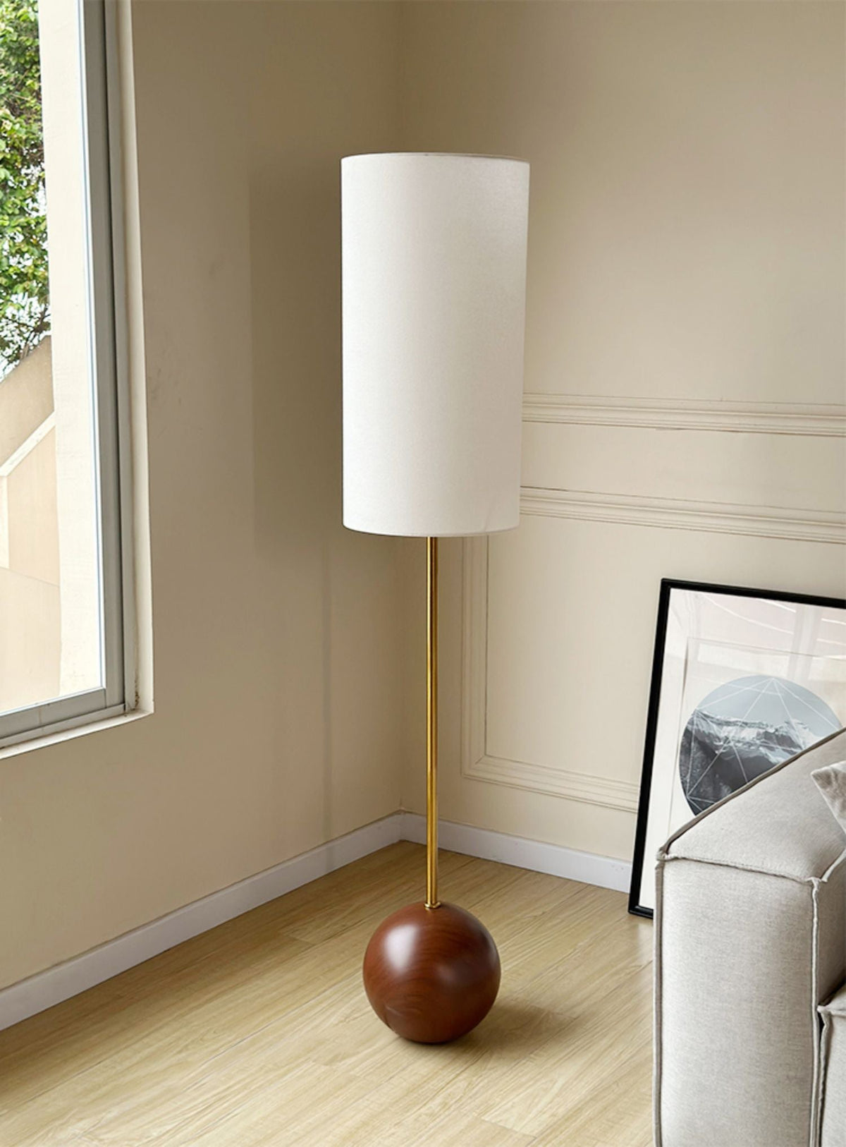Orbis Wooden Sphere Floor Lamp - view 9