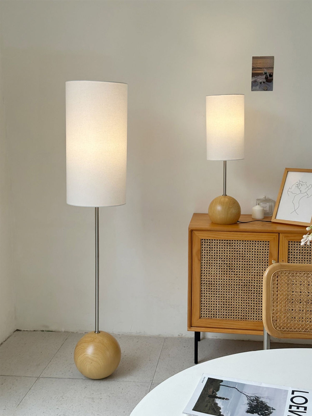 Orbis Wooden Sphere Floor Lamp - view 2