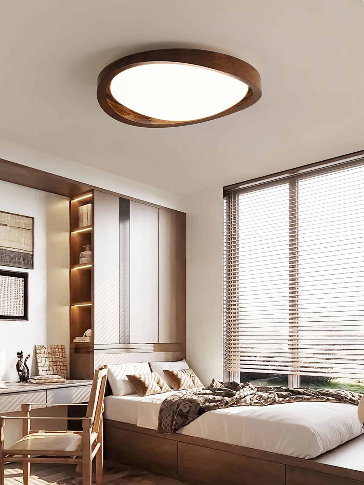 Walnut Curved Edge Ceiling Light - view 6