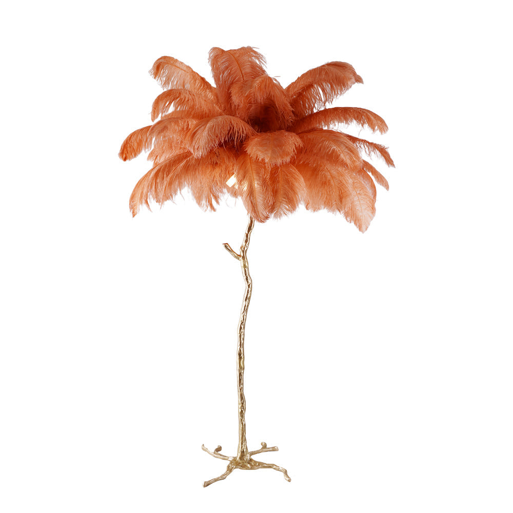 Ostrich Feather Brass Floor Lamp - view 136