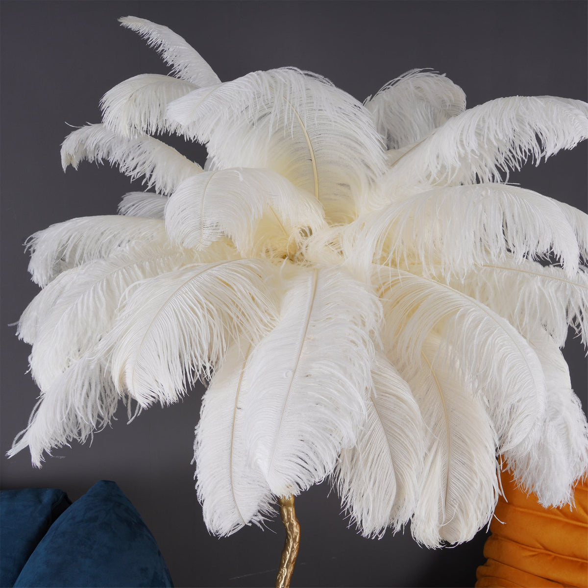 Ostrich Feather Brass Floor Lamp - view 134