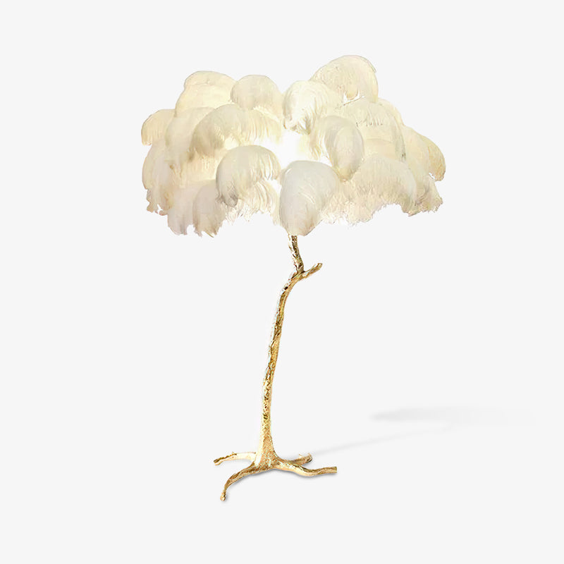Ostrich Feather Brass Floor Lamp - view 32