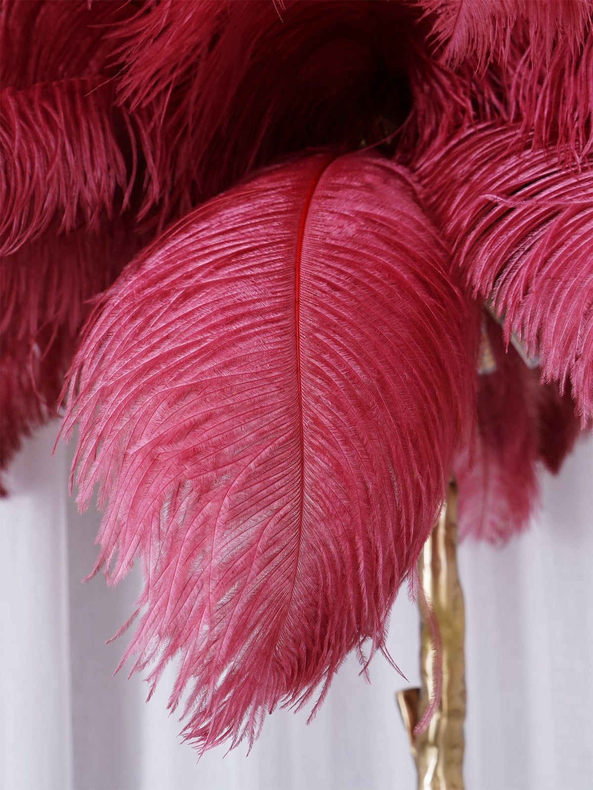 Ostrich Feather Brass Floor Lamp - view 114