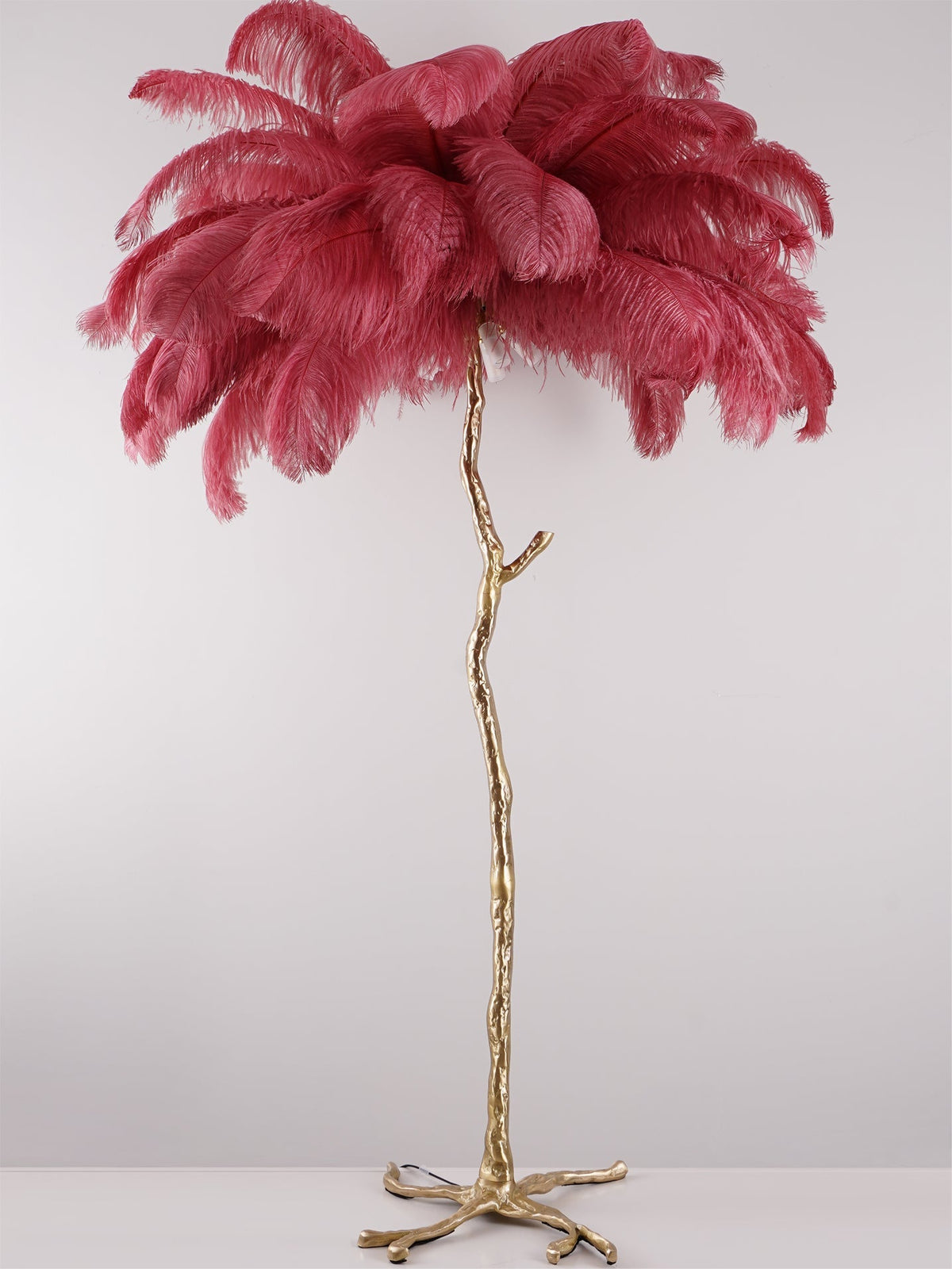 Ostrich Feather Brass Floor Lamp - view 124