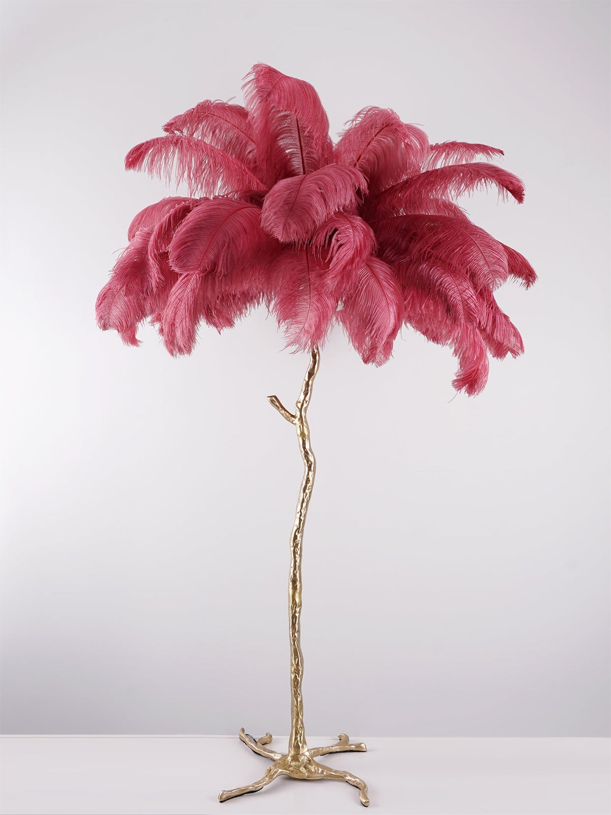 Ostrich Feather Brass Floor Lamp - view 125