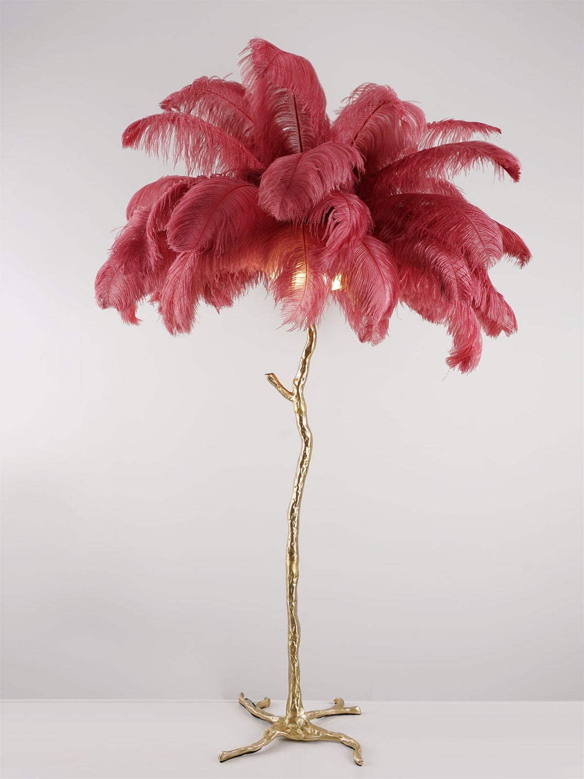 Ostrich Feather Brass Floor Lamp - view 128