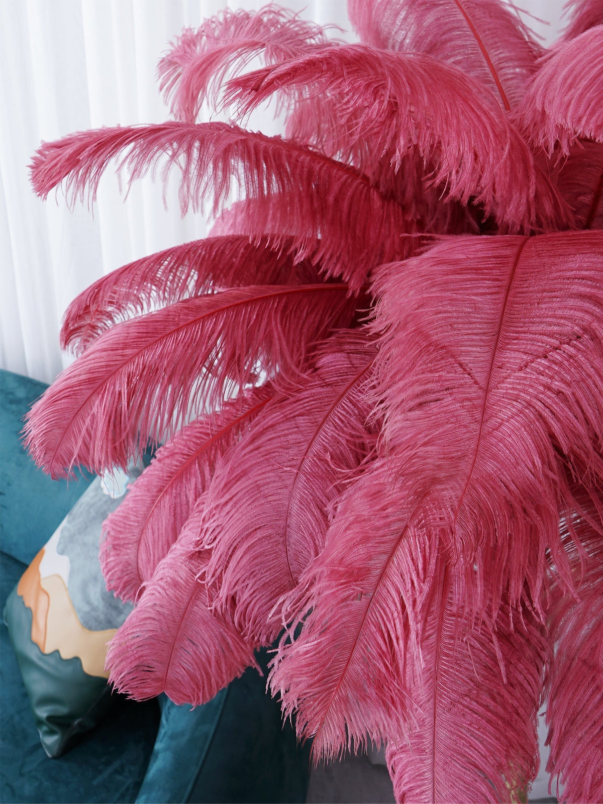 Ostrich Feather Brass Floor Lamp - view 121
