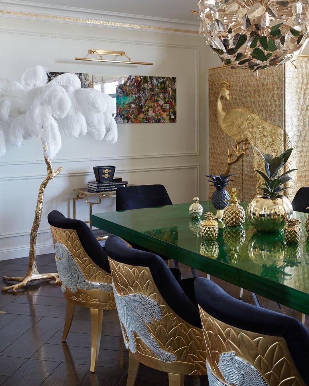 Ostrich Feather Brass Floor Lamp - view 22