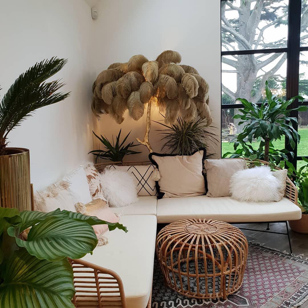Ostrich Feather Brass Floor Lamp - view 6