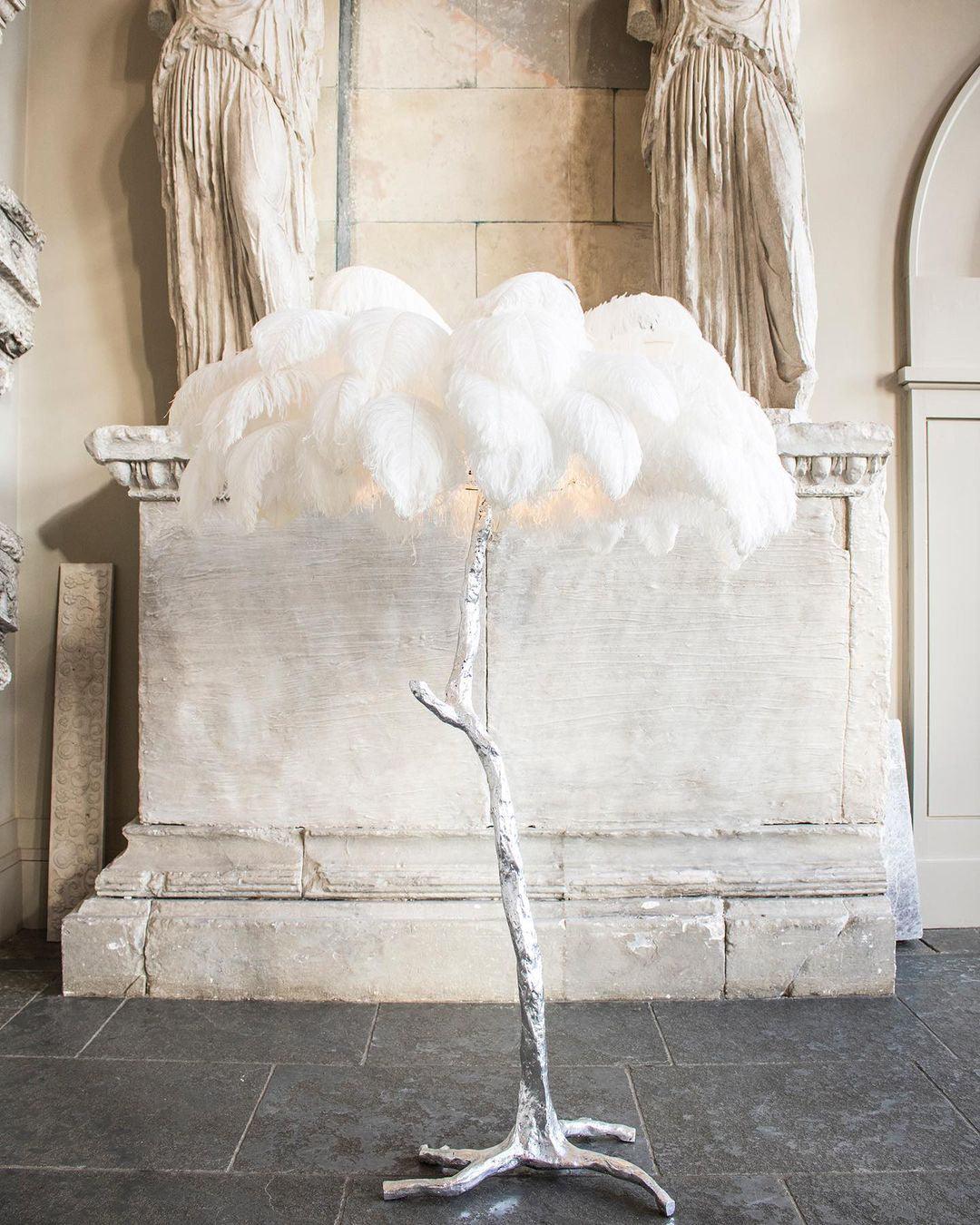 Ostrich Feather Brass Floor Lamp - view 27