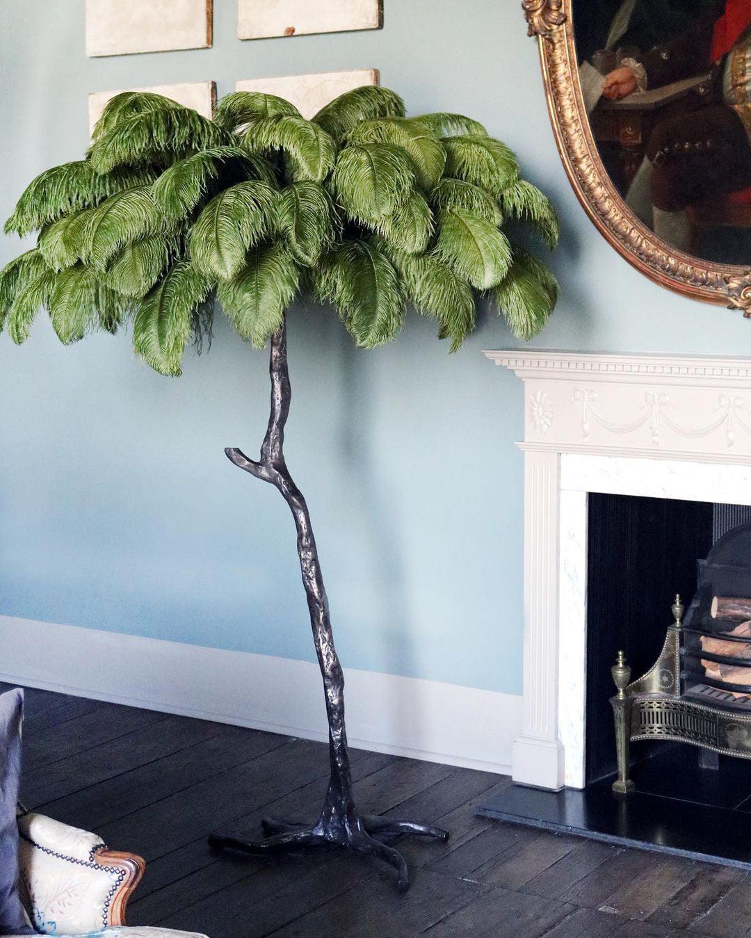Ostrich Feather Brass Floor Lamp - view 28
