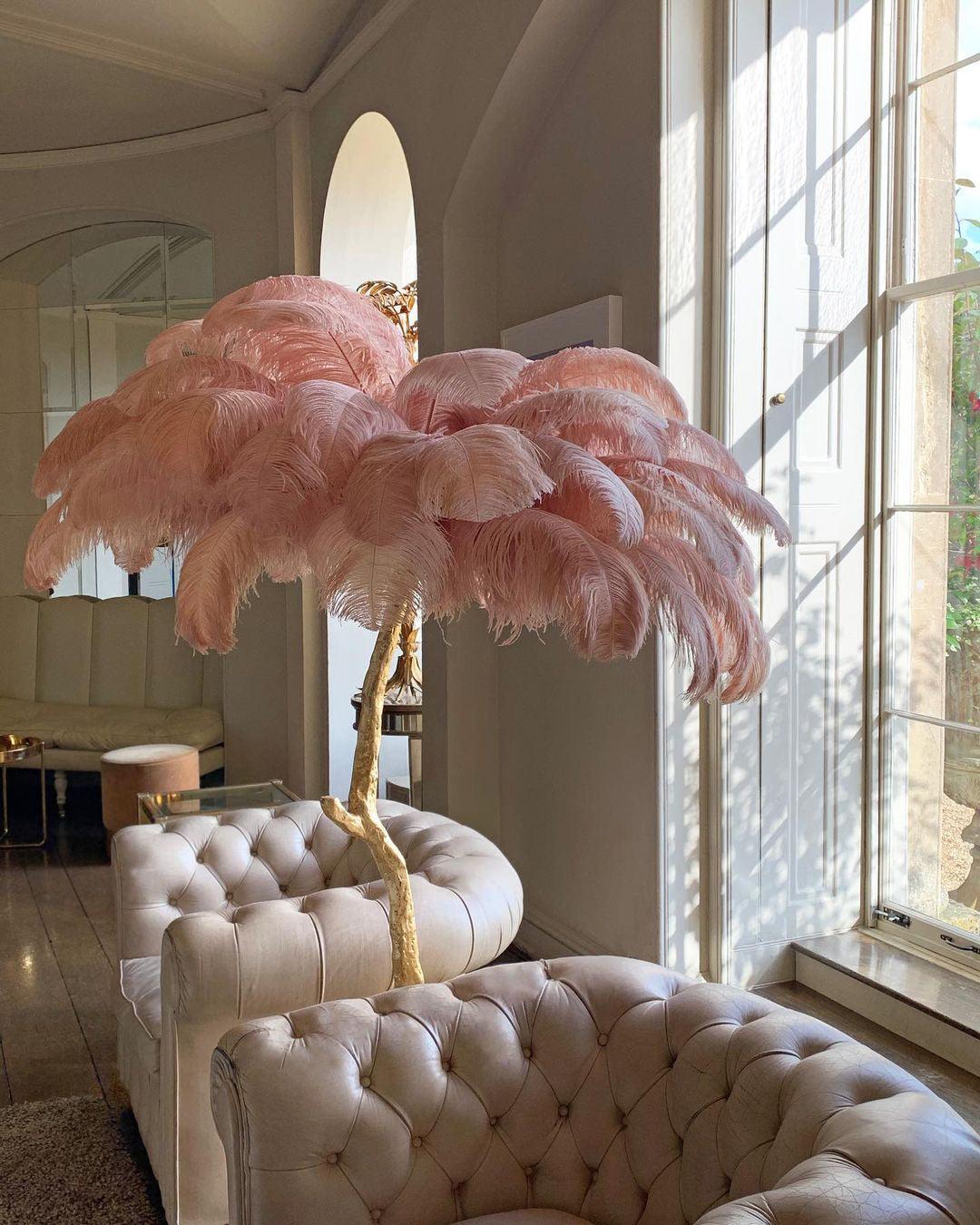 Ostrich Feather Brass Floor Lamp - view 36