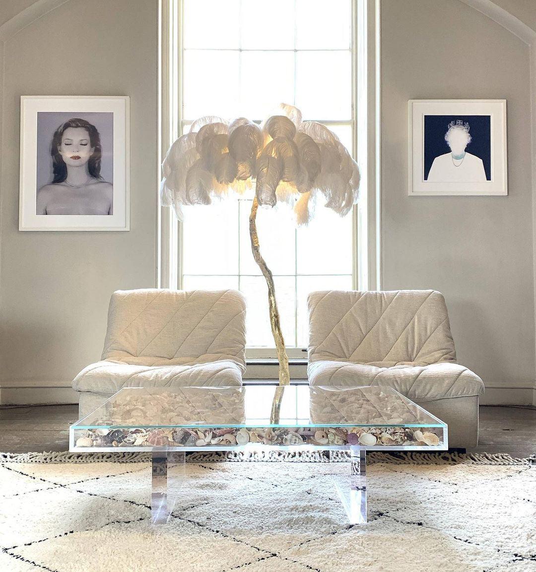 Ostrich Feather Brass Floor Lamp - view 42