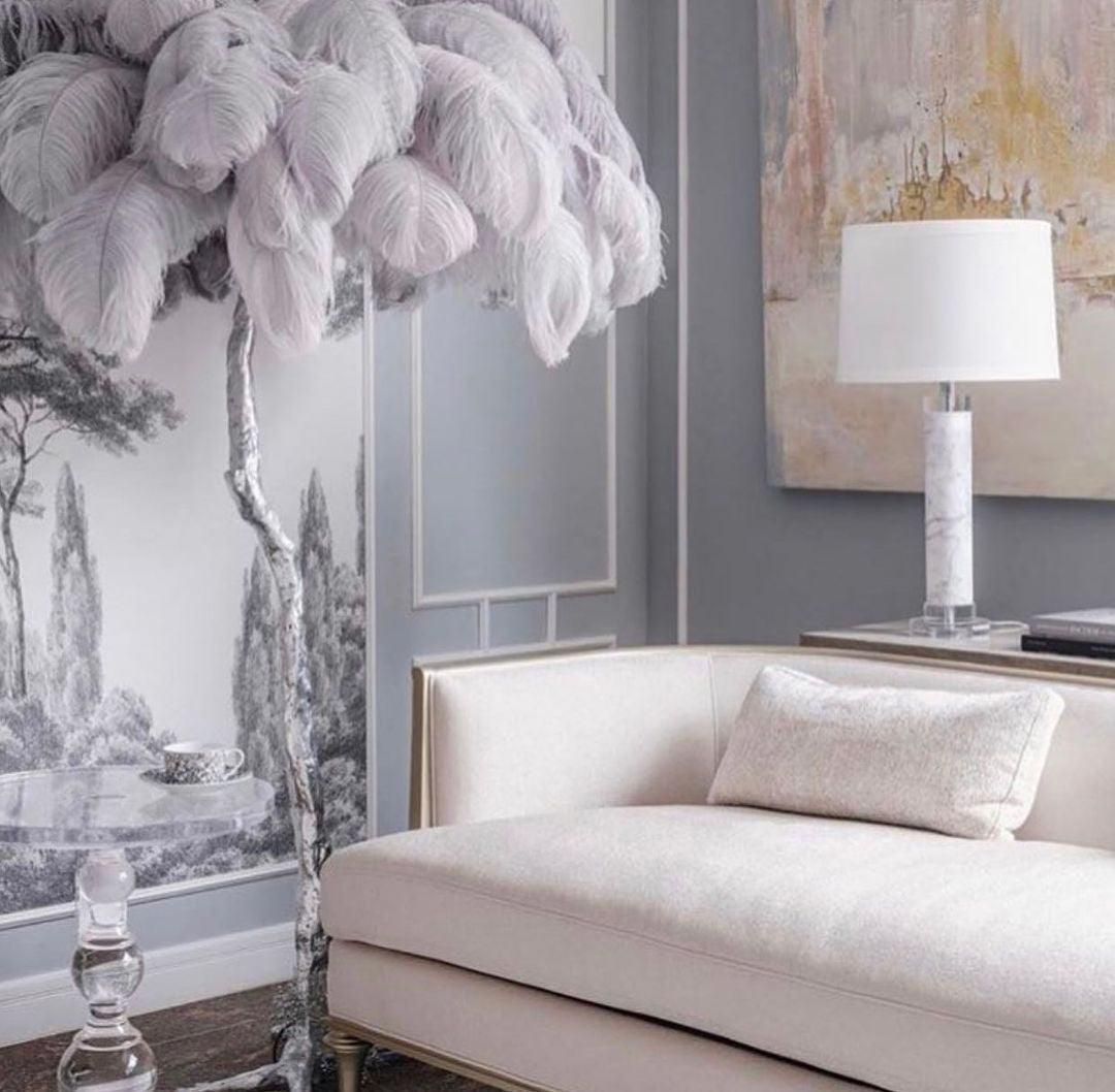 Ostrich Feather Brass Floor Lamp - view 47
