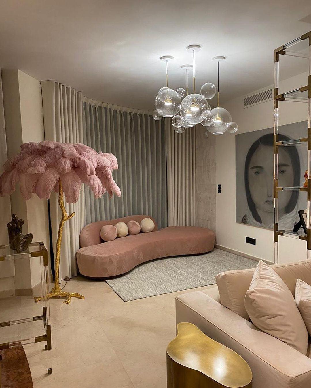 Ostrich Feather Brass Floor Lamp - view 51