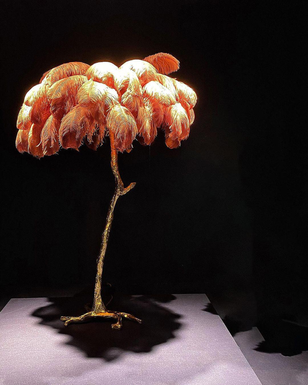 Ostrich Feather Brass Floor Lamp - view 57
