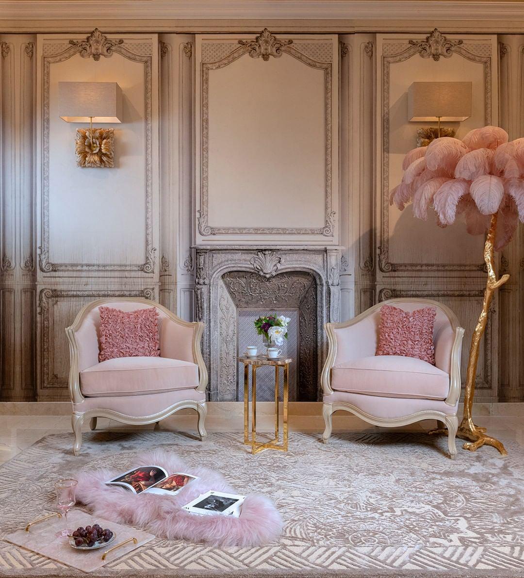 Ostrich Feather Brass Floor Lamp - view 58