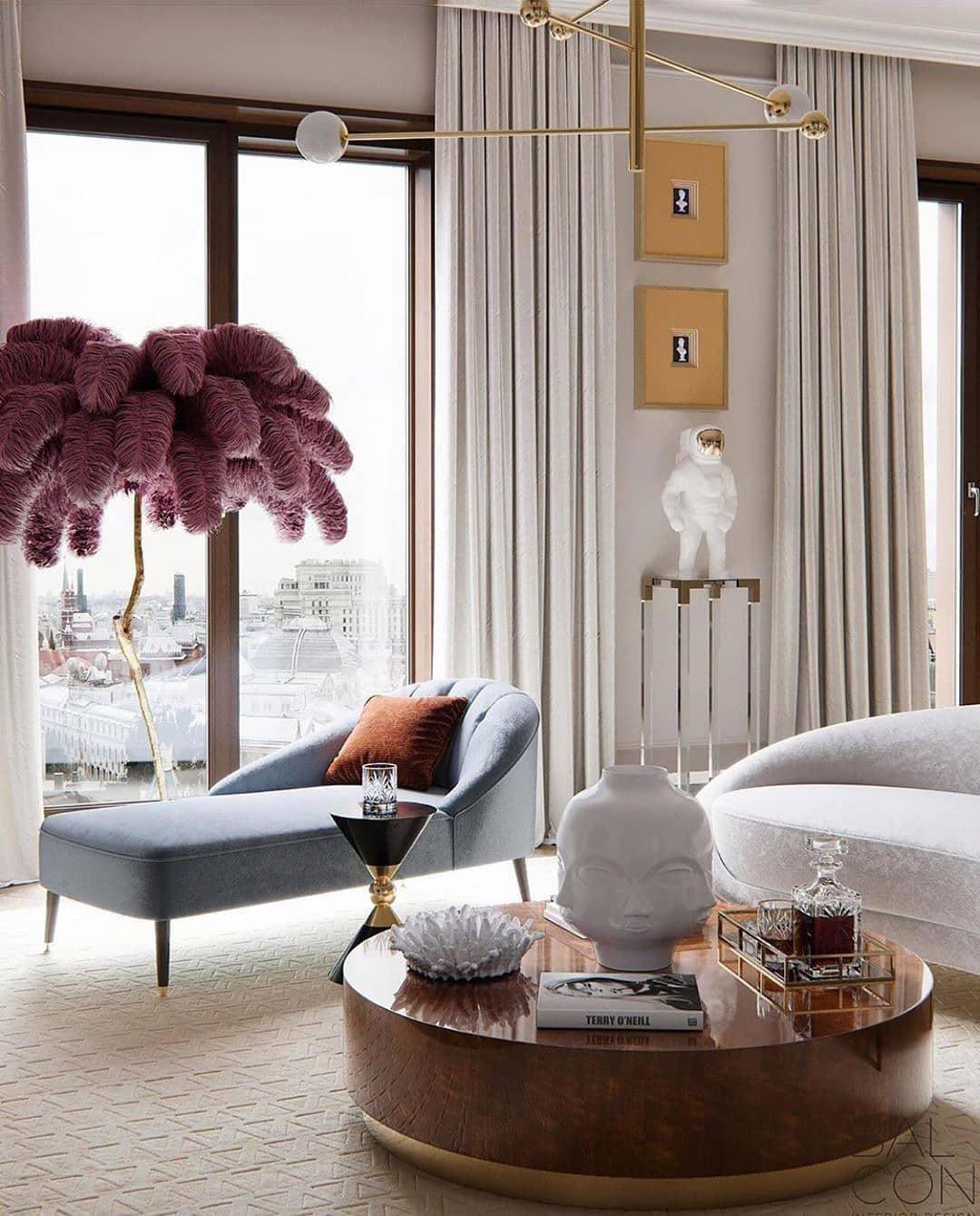 Ostrich Feather Brass Floor Lamp - view 65