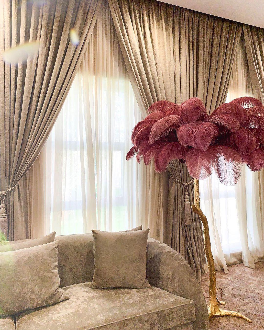 Ostrich Feather Brass Floor Lamp - view 68
