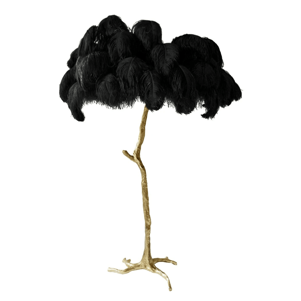 Ostrich Feather Brass Floor Lamp - view 76