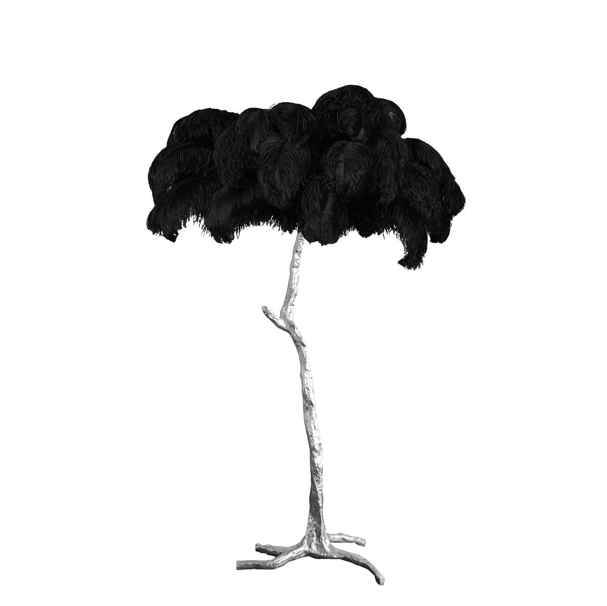 Ostrich Feather Brass Floor Lamp - view 77
