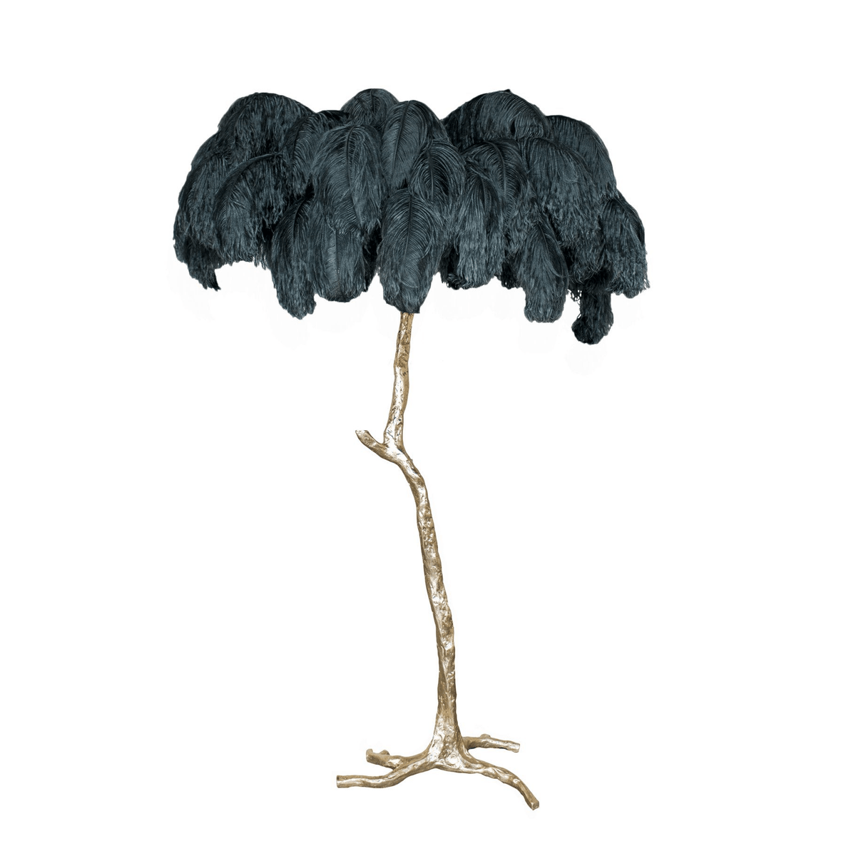 Ostrich Feather Brass Floor Lamp - view 78