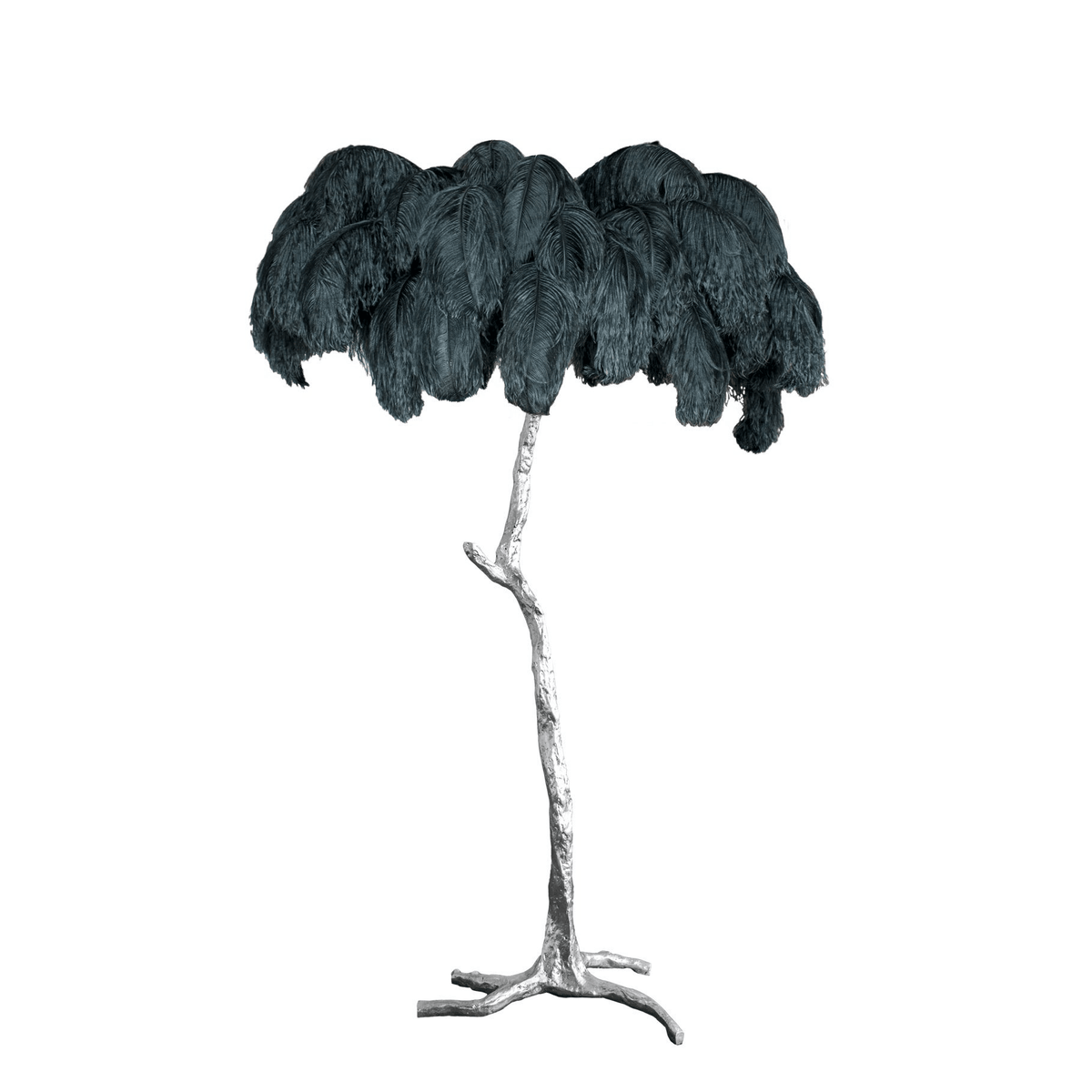 Ostrich Feather Brass Floor Lamp - view 79