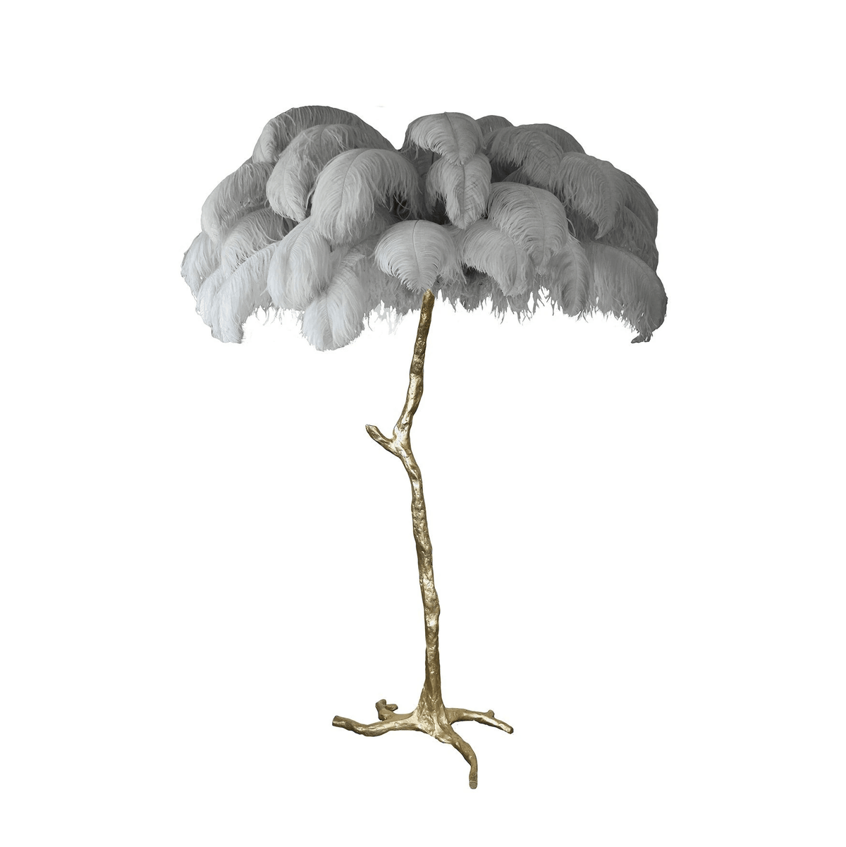 Ostrich Feather Brass Floor Lamp - view 82