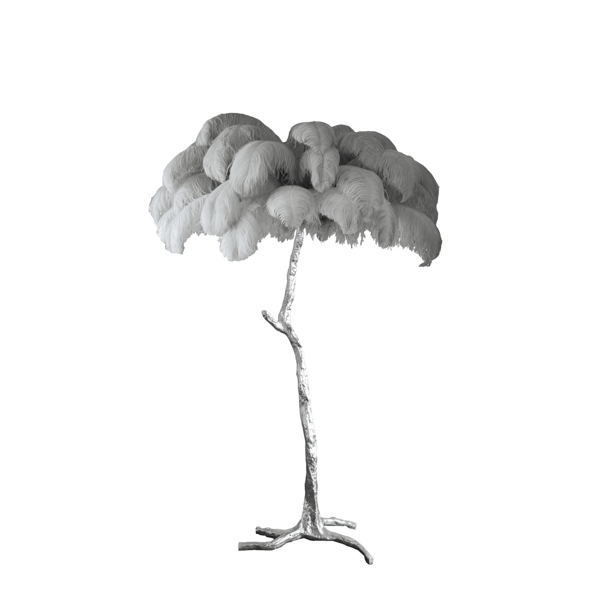 Ostrich Feather Brass Floor Lamp - view 83