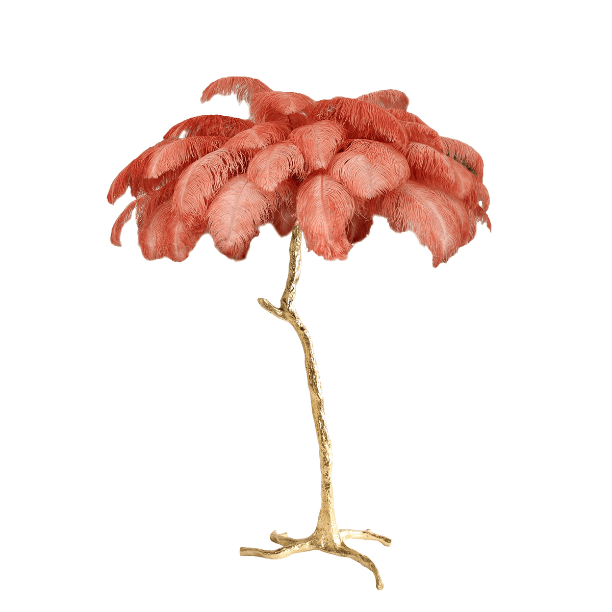 Ostrich Feather Brass Floor Lamp - view 84