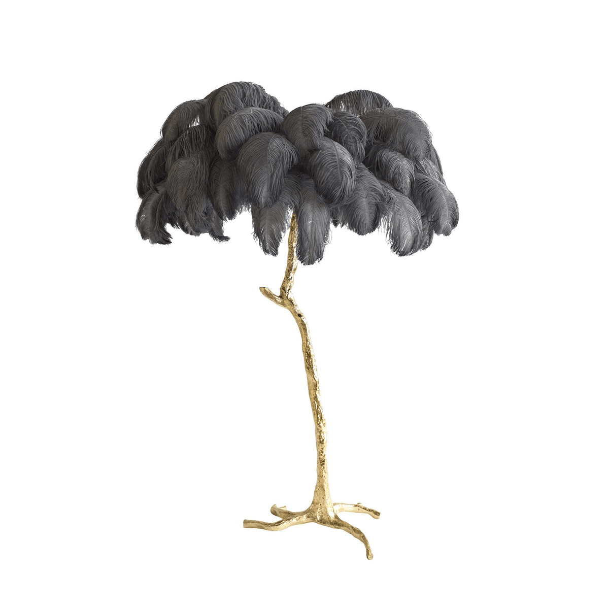 Ostrich Feather Brass Floor Lamp - view 86