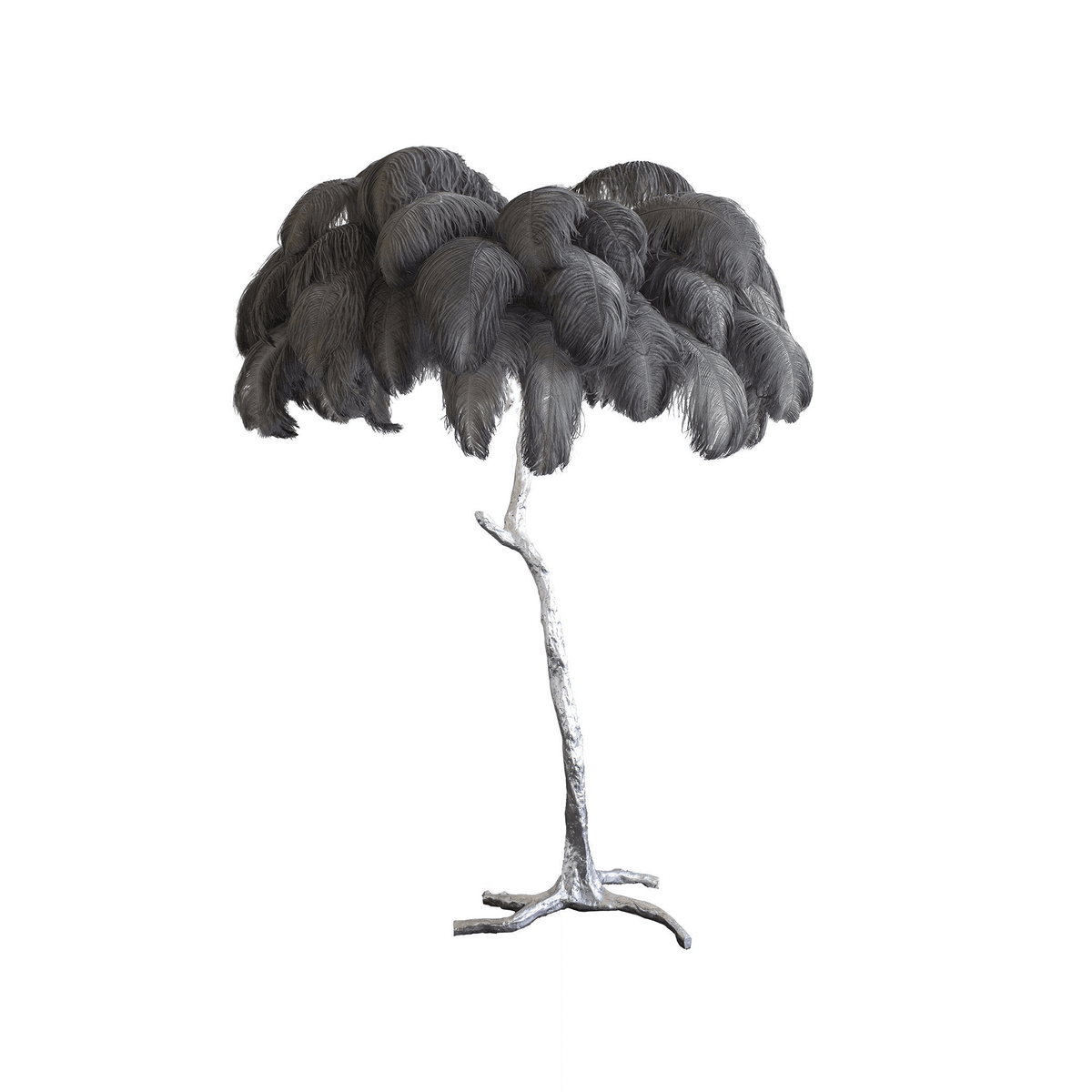 Ostrich Feather Brass Floor Lamp - view 87