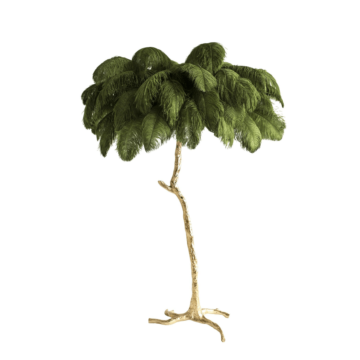 Ostrich Feather Brass Floor Lamp - view 90