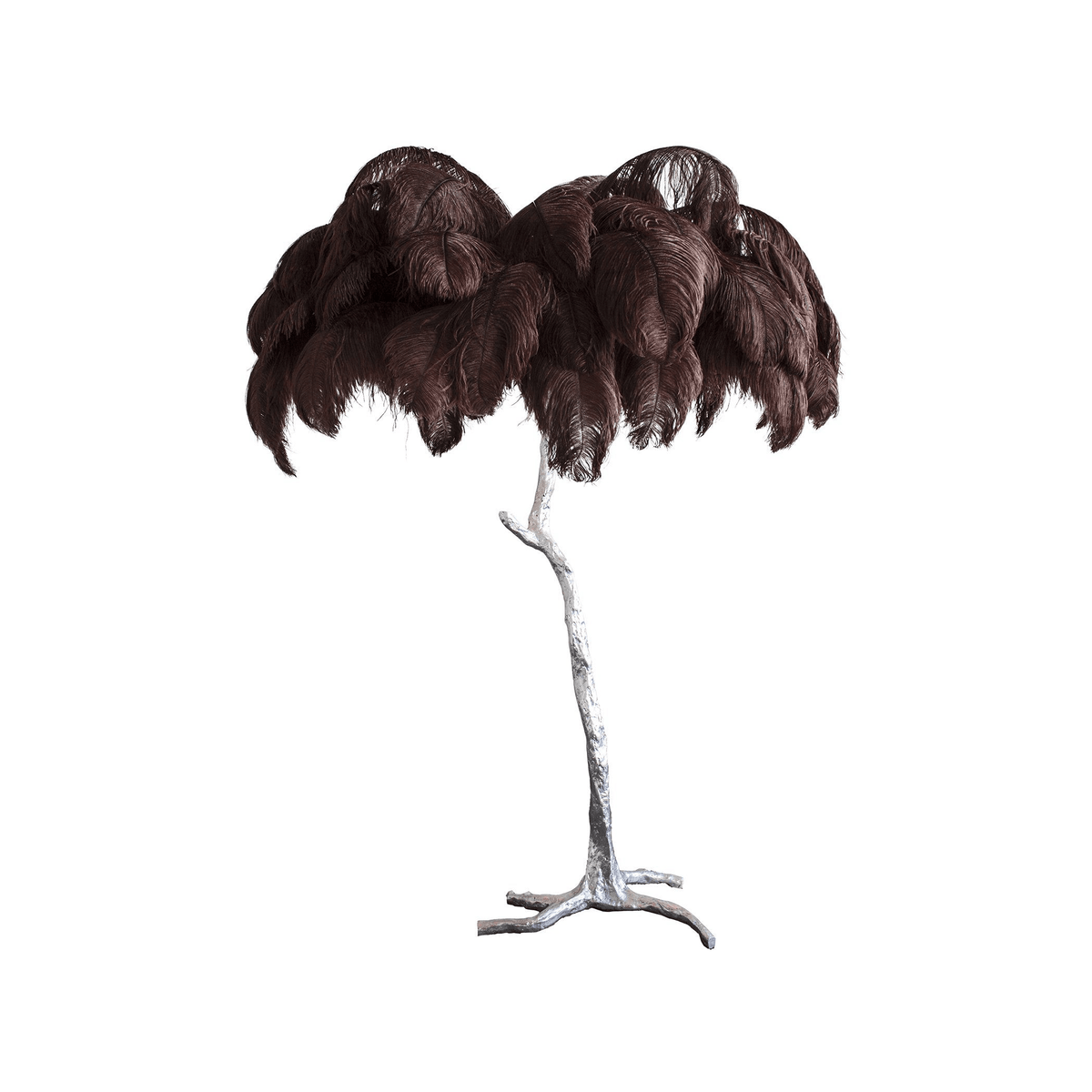 Ostrich Feather Brass Floor Lamp - view 95