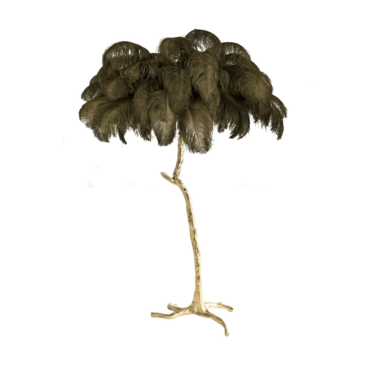 Ostrich Feather Brass Floor Lamp - view 96