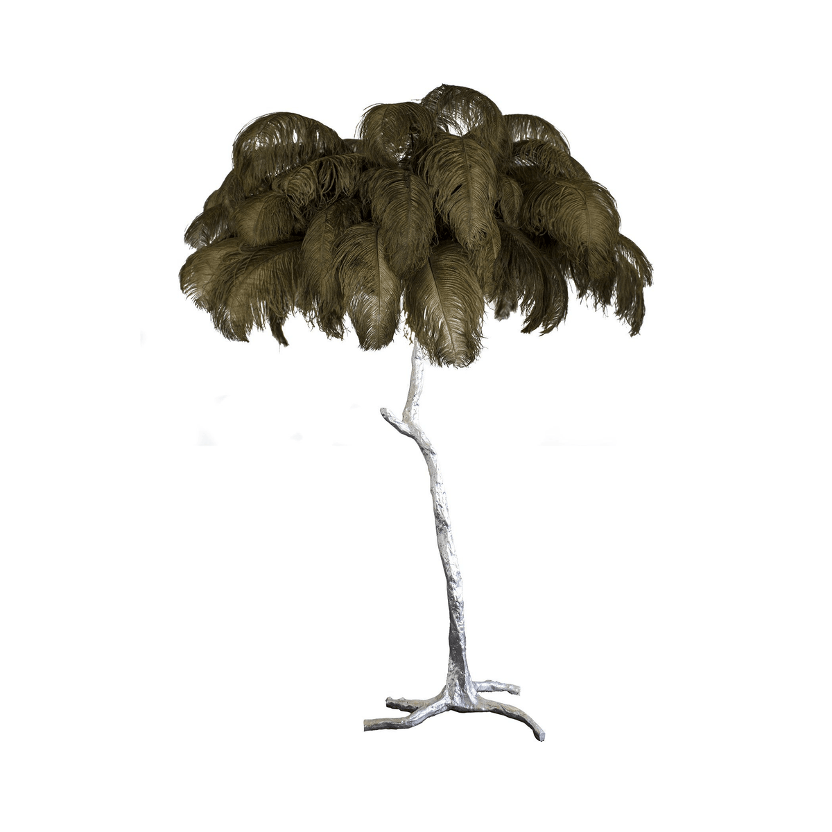 Ostrich Feather Brass Floor Lamp - view 97