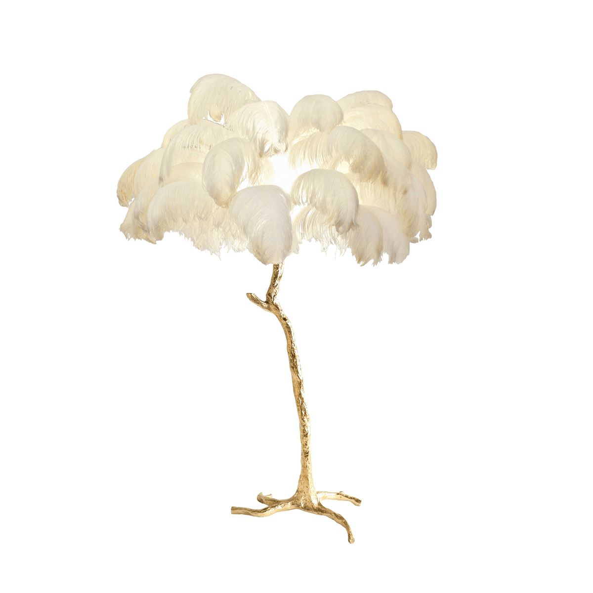 Ostrich Feather Brass Floor Lamp - view 98