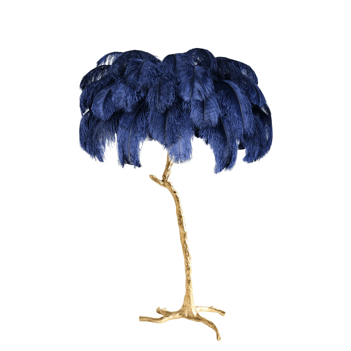 Ostrich Feather Brass Floor Lamp - view 100