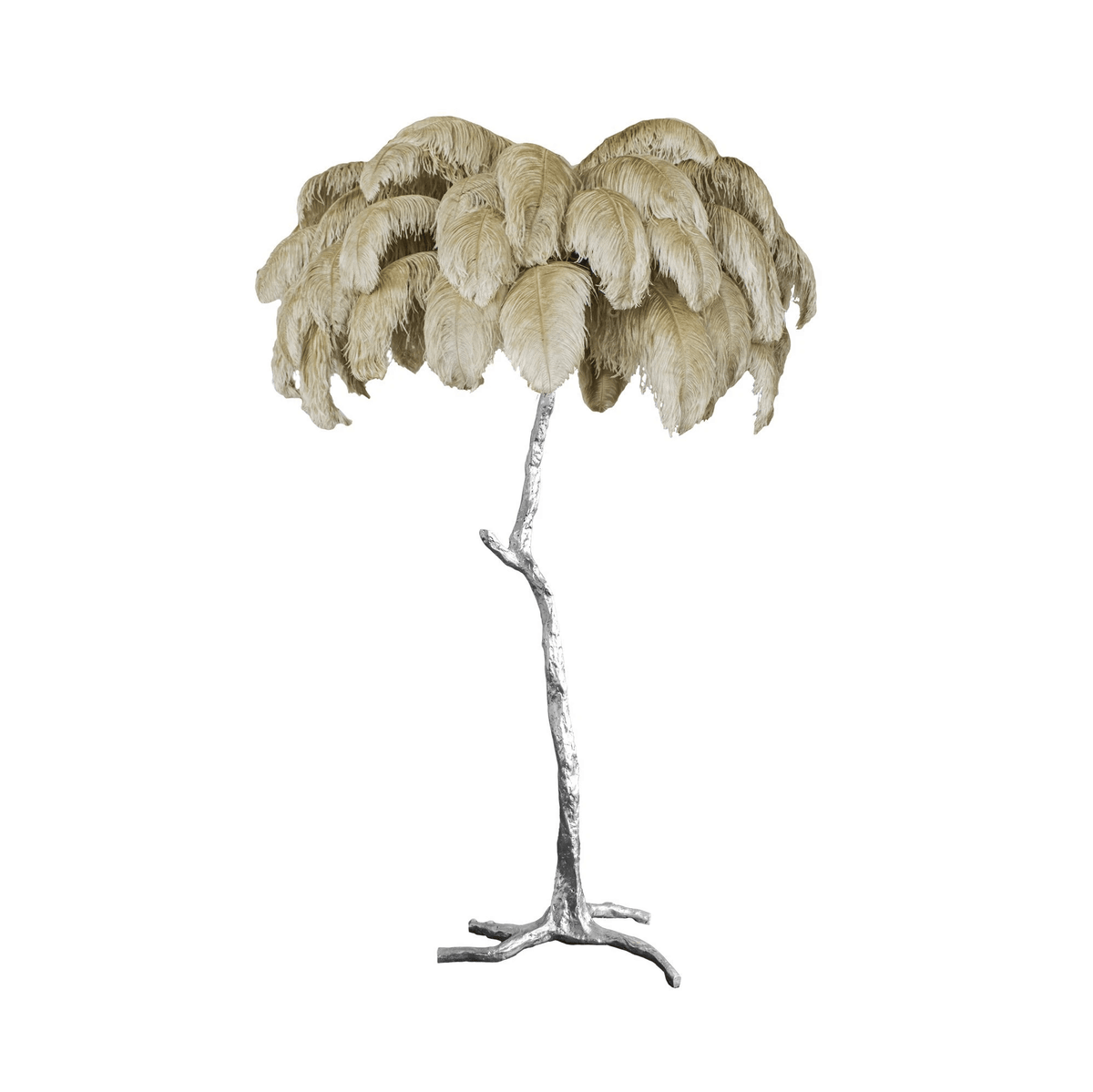 Ostrich Feather Brass Floor Lamp - view 103