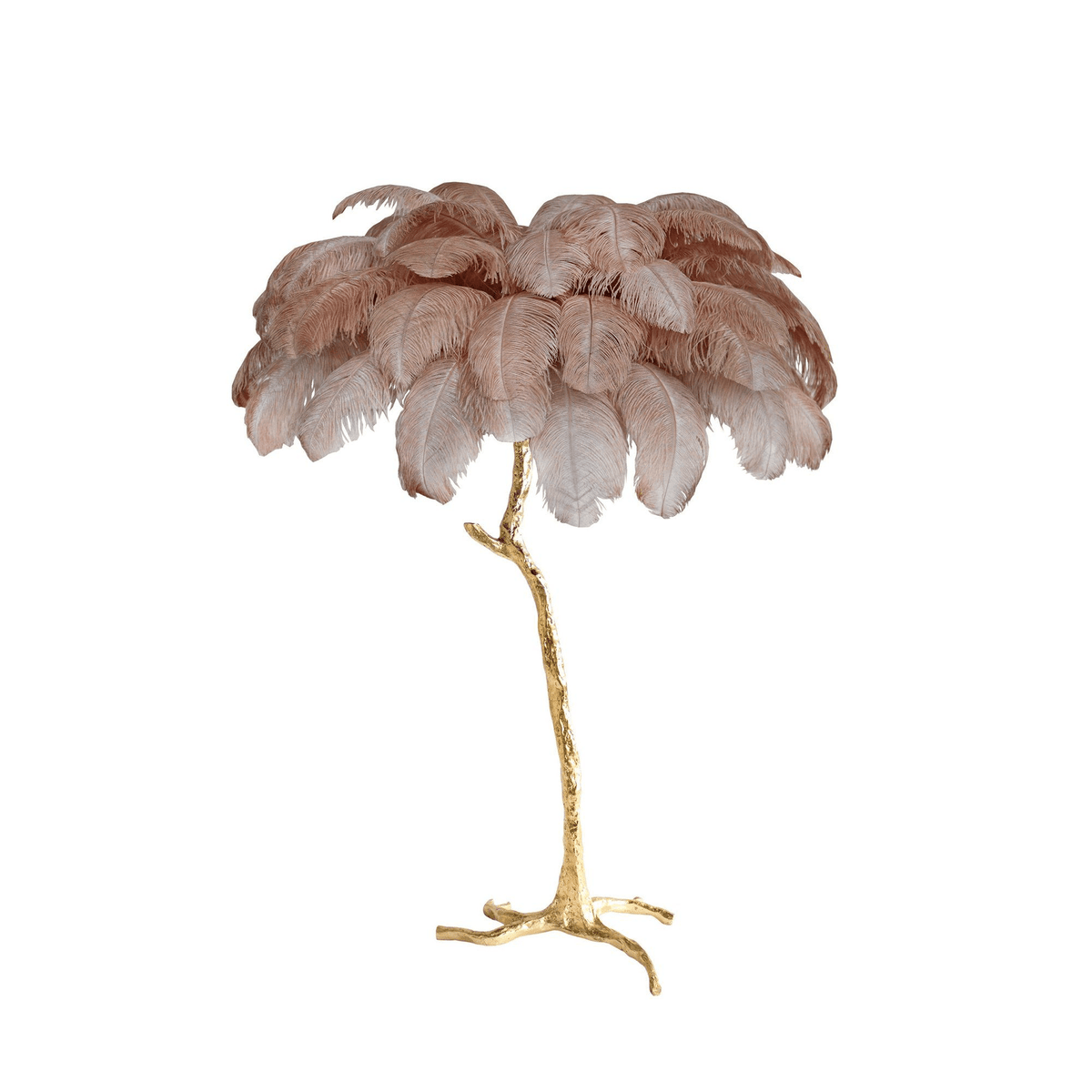 Ostrich Feather Brass Floor Lamp - view 104