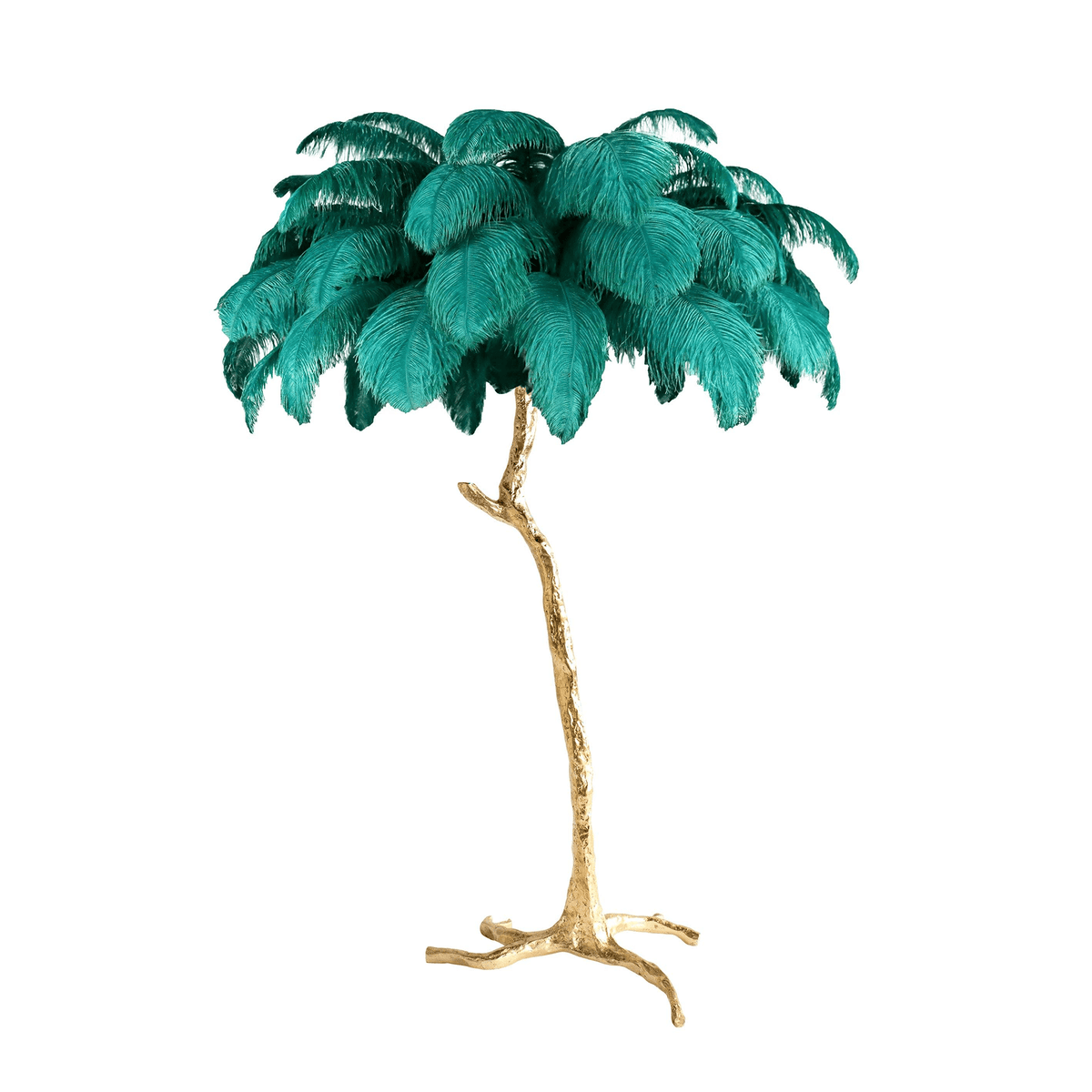 Ostrich Feather Brass Floor Lamp - view 106