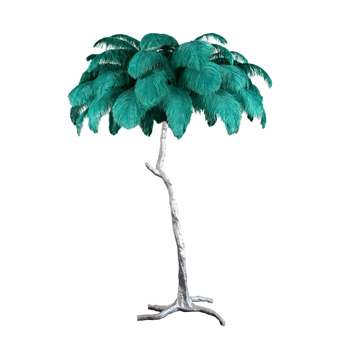 Ostrich Feather Brass Floor Lamp - view 107