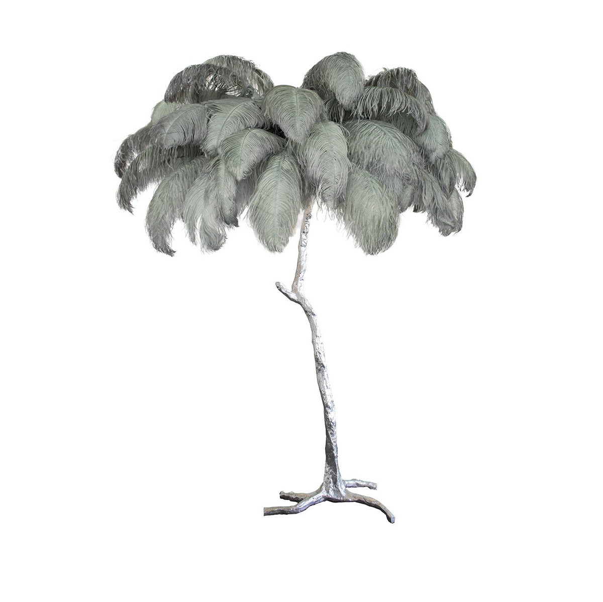 Ostrich Feather Brass Floor Lamp - view 109